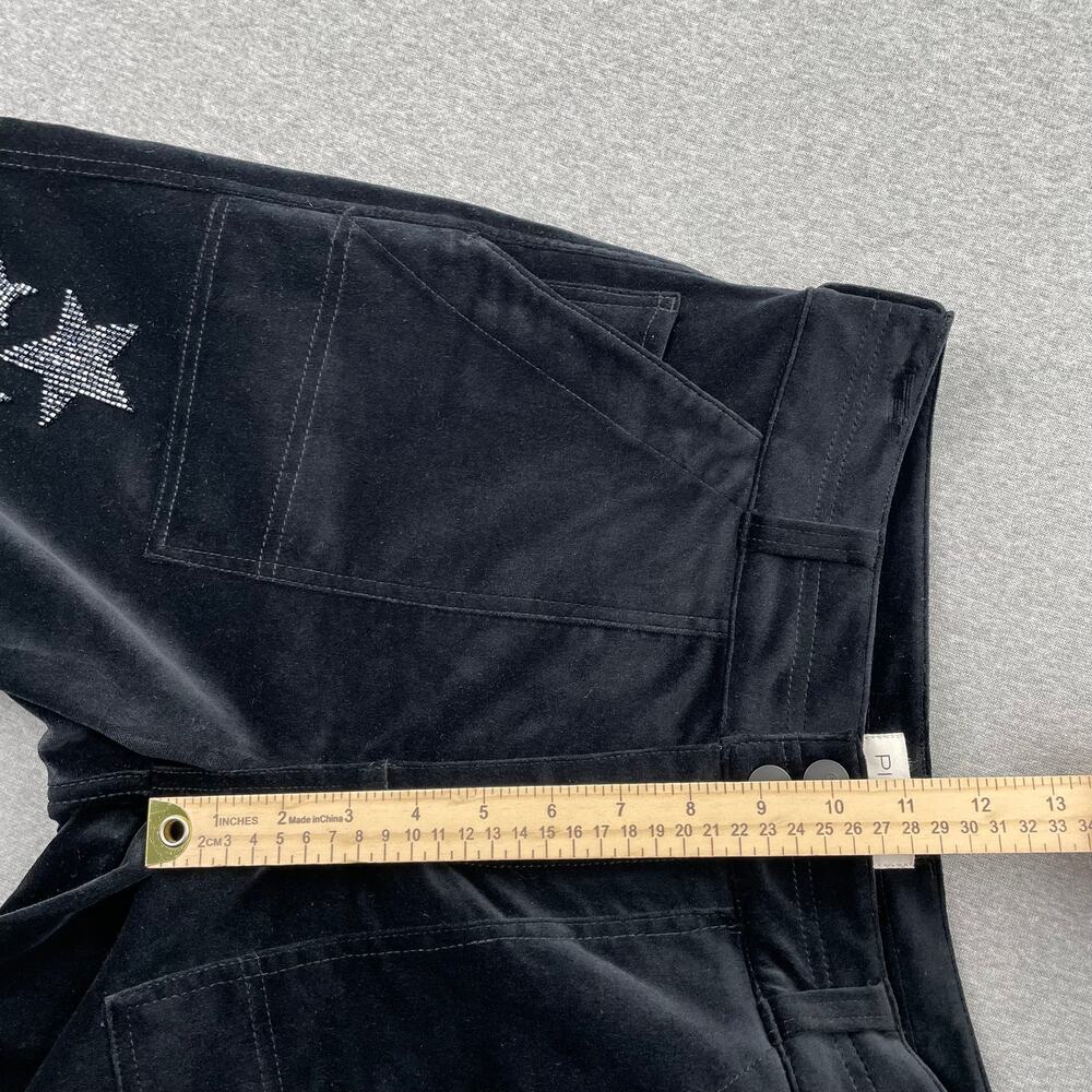 Anthropologie Pilcro The Wanderer Star Embellished Velvet Pants 26 Black Beaded - Picture 10 of 16